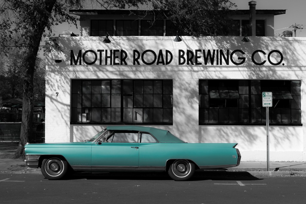 Cadillac, Mother, Road, Brewing, Company, America, USA, Flagstaff, Arizona, Chevy, Classic, Car, Green, Selective, Fine Art,