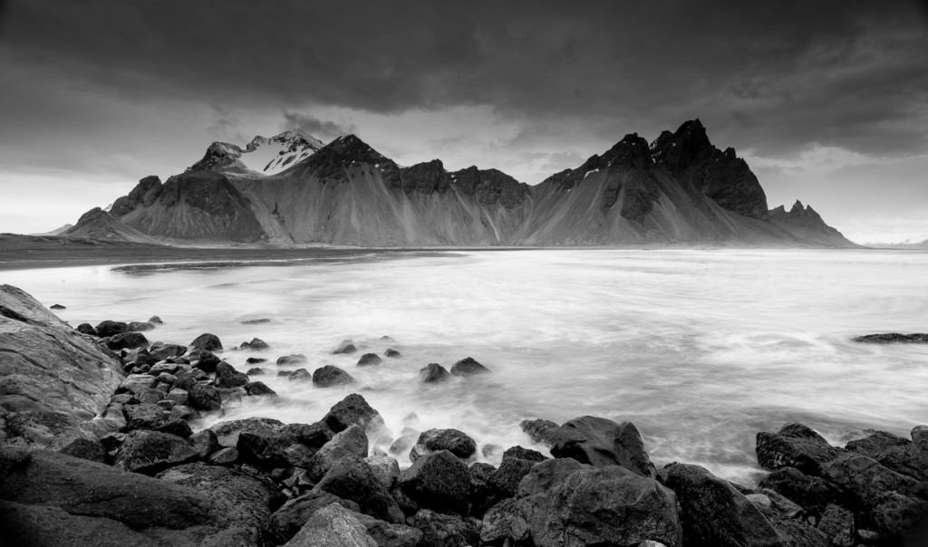 Iceland, Photography, Black and White, Fine Art, Travel, Landscape, Waterfall, Seascape, Mountain, Weather, Ice, Long Exposure, Monochrome, Artist, Print, For Sale, 